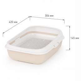 Лоток для кошек малый с борт.и сеткой  М8542/4