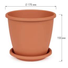 Горшок цв. Афина  2,2 л с подд. кор.   М6522/22