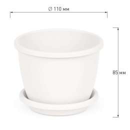 Горшок цв. Афина"  0,5 л с подд. бел.   М6477/35"