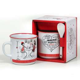 Кружка   -BRSD026-796f Любимой подруге  с ложкой