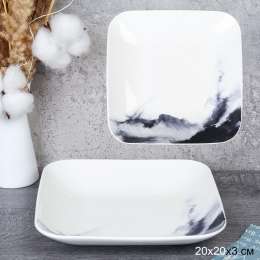 Мрамор блюдо 21см квадр DR-1009    750799