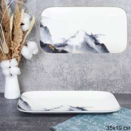 Мрамор блюдо 36*19см прямоуг  DR-1008    750798