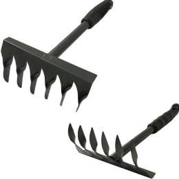 Грабли   6-зубые  витые с мет.черенком и пласт.ручкой
