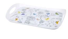 Поднос  412*270*50 с декором   4312828/14 белый